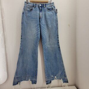 Buckle Flying Monkey Jeans Womens 29x36 High Rise Flare Distressed Hem *sm flaw